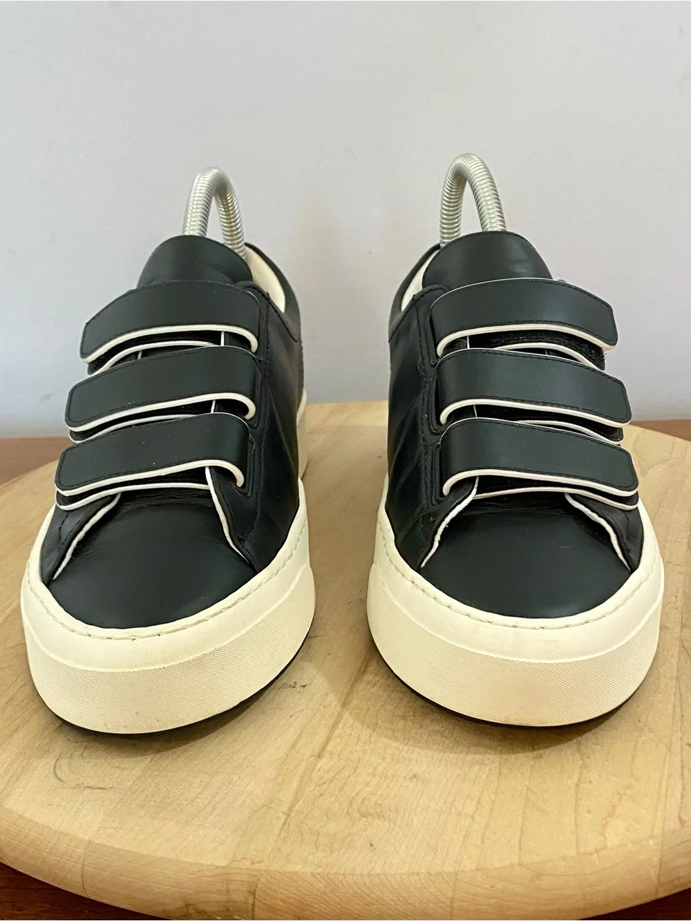 The Row Dean Sneaker Low Top Strap Black Leather White Women’s EU 38 US 8 Casual - Picture 16 of 16